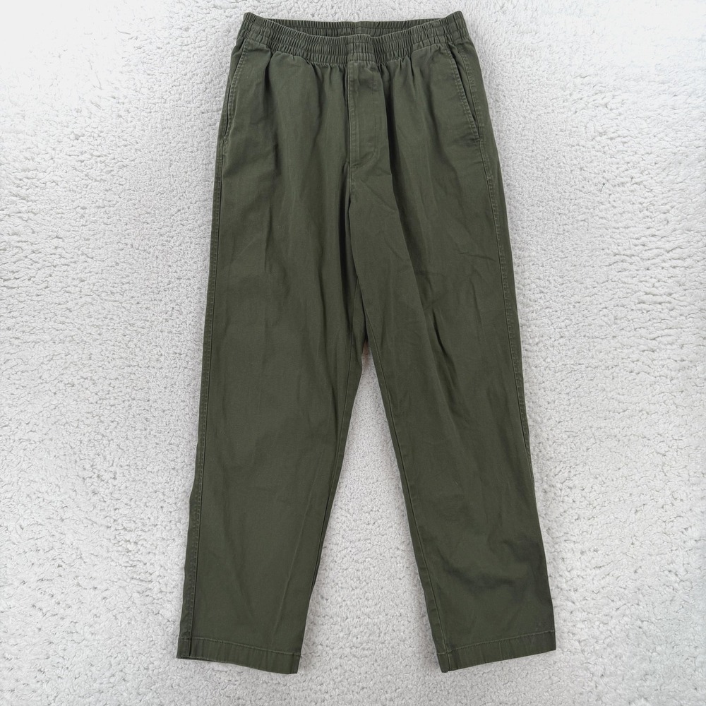 Uniqlo Pants Mens Medium Green Regular Fit Chino Elastic Drawstring 372-479134
